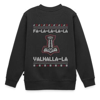 Christmas shirt Thor Hammer Mjolnir Vikings - Kids Premium Organic Sweatshirt - black - Back - AI Model Kid Female (0cm)