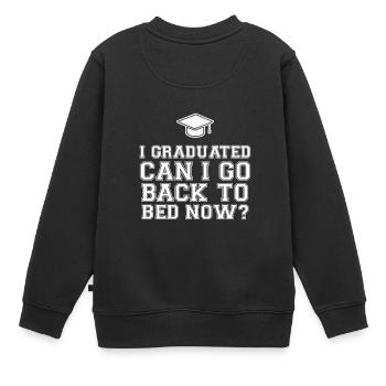 Ich absolvierte Kann ich zurück ins Bett jetzt - Abschluss - Kinder Premium Organic Sweatshirt - Schwarz - Hinten - AI Model Kid Female (0cm)