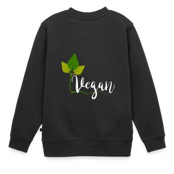 Vegan - Sweat Premium enfant bio - noir - Dos - AI Model Kid Female (0cm)