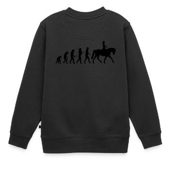 Evolution Reiten, Reitsport Geschenk - Kinder Premium Organic Sweatshirt - Schwarz - Hinten - AI Model Kid Female (0cm)