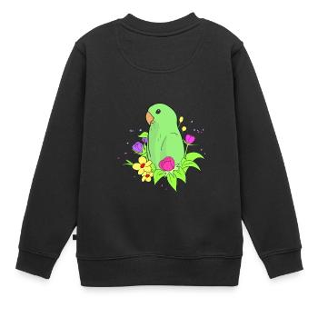 perroquet nain petits perroquets tourtereaux - Sweat Premium enfant bio - noir - Dos - AI Model Kid Female (0cm)