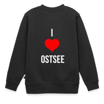 I LOVE OSTSEE - Kinder Premium Organic Sweatshirt - Schwarz - Hinten - AI Model Kid Female (0cm)