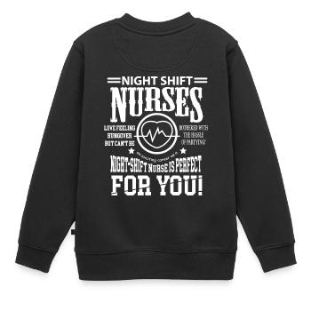 Nuit infirmière infirmiere cadeau - Sweat Premium enfant bio - noir - Dos - AI Model Kid Female (0cm)