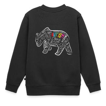 Autismus Papa Bär: Welt Autismus Tag 02.04.18 - Kinder Premium Organic Sweatshirt - Schwarz - Hinten - AI Model Kid Female (0cm)