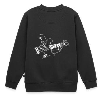 Bass Gitarrist Musik Gitarrist Musiker Rock - Kinder Premium Organic Sweatshirt - Schwarz - Hinten - AI Model Kid Female (0cm)