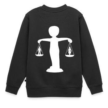 Equality Justitia Symbol for equality - Kids Premium Organic Sweatshirt - black - Back - AI Model Kid Female (0cm)