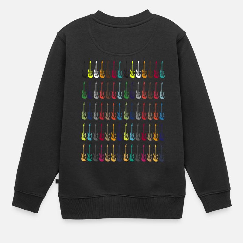Bunte E-Gitarre Instrument Geschenk - Kinder Premium Organic Sweatshirt - Schwarz