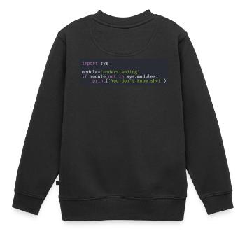 Les programmeurs, logiciels, informatique, développeur - Sweat Premium enfant bio - noir - Dos - AI Model Kid Female (0cm)