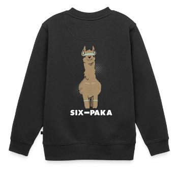 Lustiges Lama Alpaka Comic Tier Trend Sixpack - Kinder Premium Organic Sweatshirt - Schwarz - Hinten - AI Model Kid Female (0cm)