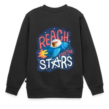 Reach for the Stars - Kinder Premium Organic Sweatshirt - Schwarz - Hinten - AI Model Kid Female (0cm)