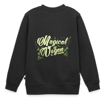 Vegan magique - végétalien magique - les droits des animaux - Sweat Premium enfant bio - noir - Dos - AI Model Kid Female (0cm)