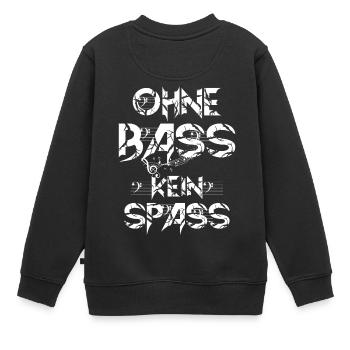 OHNE BASS KEIN SPASS - Kinder Premium Organic Sweatshirt - Schwarz - Hinten - AI Model Kid Female (0cm)