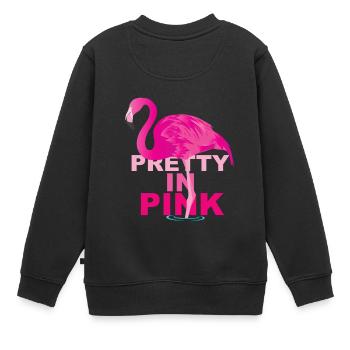 Pretty in Pink Flamingo Pin Comic cadeau tendance - Sweat Premium enfant bio - noir - Dos - AI Model Kid Female (0cm)