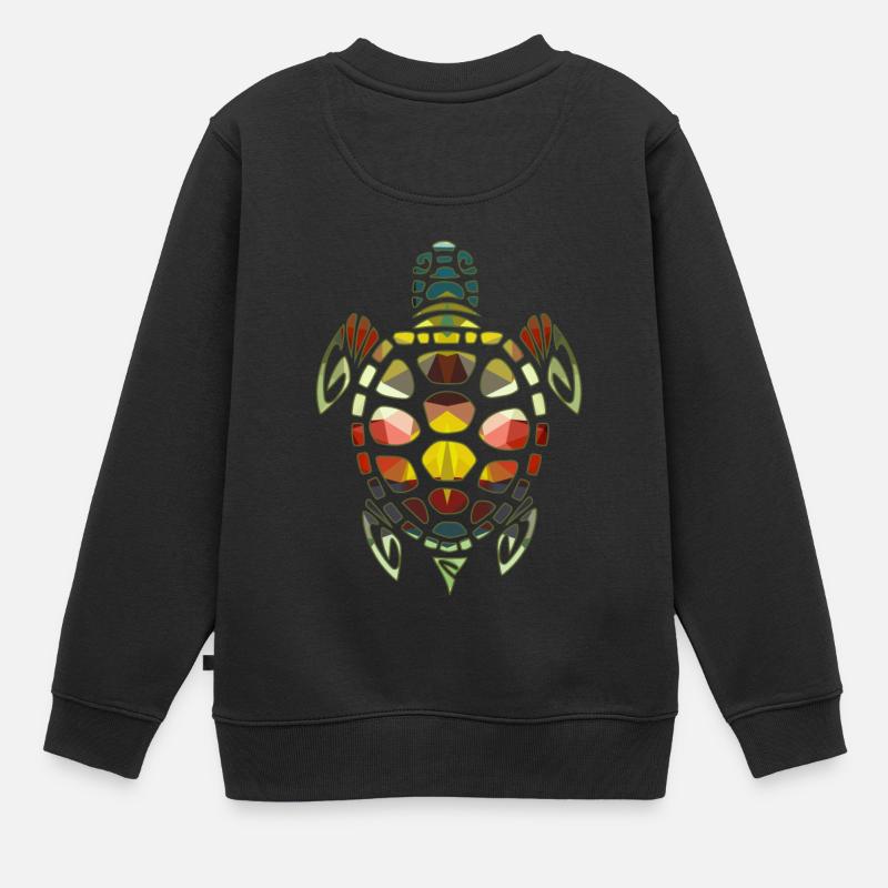 Turtle Geometric - Kids Premium Organic Sweatshirt - black