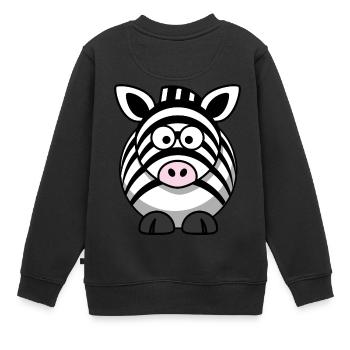 Zebra Cartoon - Sweat Premium enfant bio - noir - Dos - AI Model Kid Female (0cm)