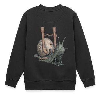 Snail Schnecke Fantasy Geschenk - Kinder Premium Organic Sweatshirt - Schwarz - Hinten - AI Model Kid Female (0cm)