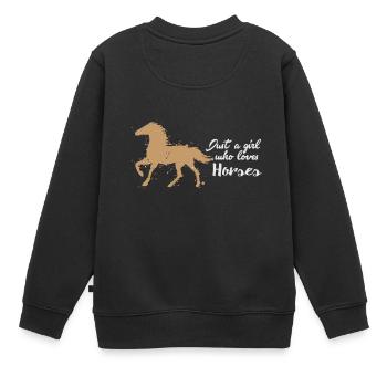 Just A Girl Who Loves Horses - Sweat Premium enfant bio - noir - Dos - AI Model Kid Female (0cm)