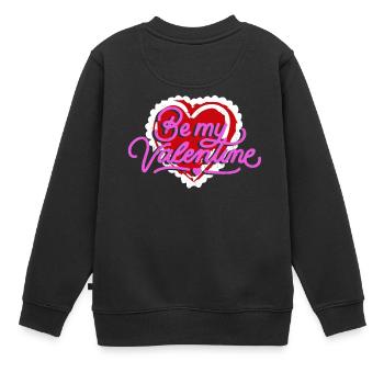 Magasin Be My Valentine coeur rouge Conception cadeau - Sweat Premium enfant bio - noir - Dos - AI Model Kid Female (0cm)