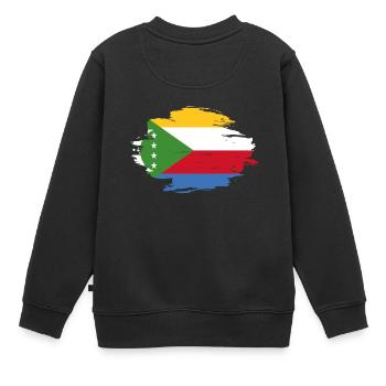 drapeau indigène, Comores origine amour .png - Sweat Premium enfant bio - noir - Dos - AI Model Kid Female (0cm)