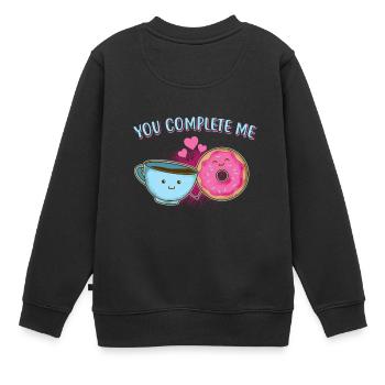 DU me compléter / café / cadeau - Sweat Premium enfant bio - noir - Dos - AI Model Kid Female (0cm)