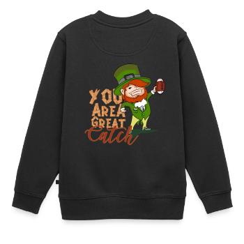 Saint-Patrick Sports Football américain cadeau - Sweat Premium enfant bio - noir - Dos - AI Model Kid Female (0cm)