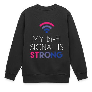 Bi-Fi - Bisexual - Gay Pride - Bi - Geschenk - Kinder Premium Organic Sweatshirt - Schwarz - Hinten - AI Model Kid Female (0cm)