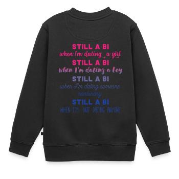 Bi - Bisexual - Gay Pride - LGBT - Geschenk - Kinder Premium Organic Sweatshirt - Schwarz - Hinten - AI Model Kid Female (0cm)