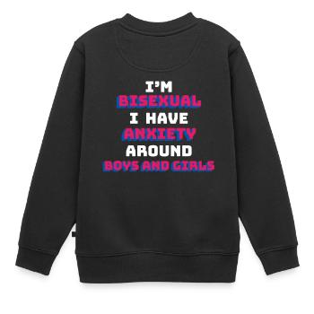 Bisexual Shirt - Bi - Geschenk - LGBT - Kinder Premium Organic Sweatshirt - Schwarz - Hinten - AI Model Kid Female (0cm)