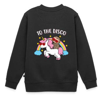 TO TH EDISCO / UNICORN / Gift - Kids Premium Organic Sweatshirt - black - Back - AI Model Kid Female (0cm)