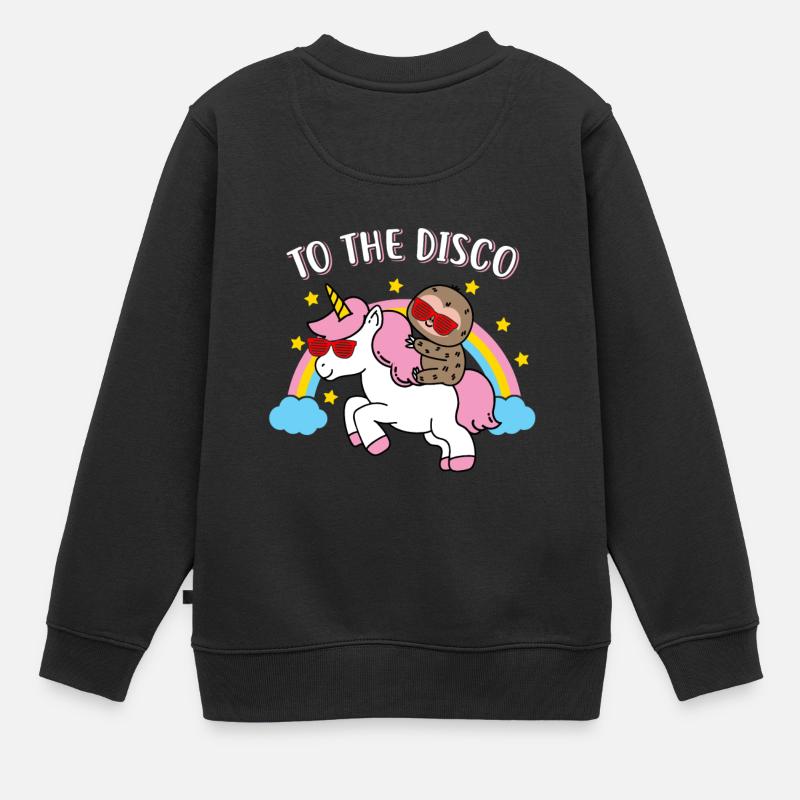 TO TH EDISCO / EINHORN / Geschenk - Kinder Premium Organic Sweatshirt - Schwarz