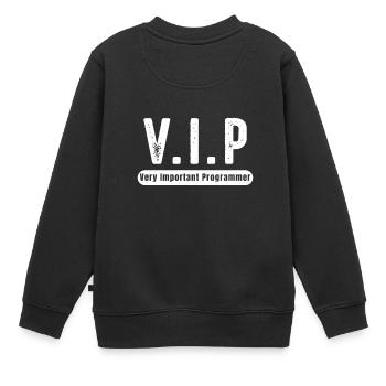 programmeurs cadeau VIP programmeur - Sweat Premium enfant bio - noir - Dos - AI Model Kid Female (0cm)