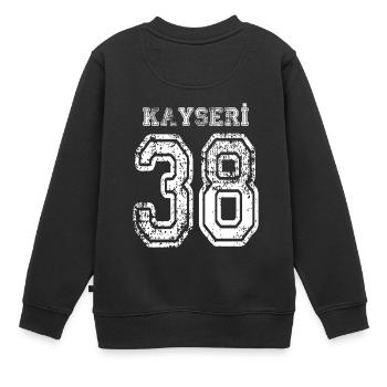 38 Kayseri plaque d'immatriculation turque comme un cadeau - Sweat Premium enfant bio - noir - Dos - AI Model Kid Female (0cm)