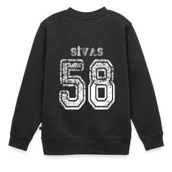 58 Sivas plaque d'immatriculation turque comme un cadeau - Sweat Premium enfant bio - noir - Dos - AI Model Kid Female (0cm)