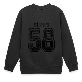 58 Sivas plaque d'immatriculation turque comme un cadeau - Sweat Premium enfant bio - noir - Dos - AI Model Kid Female (0cm)