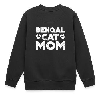 Bengale mère cadeau femmes chat du Bengale - Sweat Premium enfant bio - noir - Dos - AI Model Kid Female (0cm)