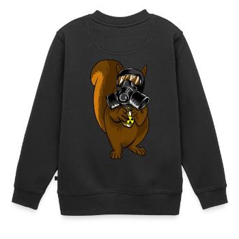 Écureuil avec masque à gaz Acorn icône nucléaire - Sweat Premium enfant bio - noir - Dos - AI Model Kid Female (0cm)