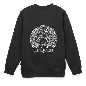Mundart-Motiv Westerwald Einhorn orientalisch - Kinder Premium Organic Sweatshirt - Schwarz - Hinten - AI Model Kid Female (0cm)