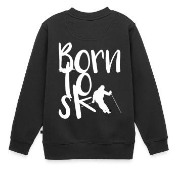 Skifahren, Alpen, Berge, Winter, Skifahrer - Kinder Premium Organic Sweatshirt - Schwarz - Hinten - AI Model Kid Female (0cm)