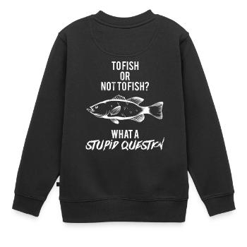 Fischerei - Angeln - Fisch - Angel - Geschenk - Kinder Premium Organic Sweatshirt - Schwarz - Hinten - AI Model Kid Female (0cm)
