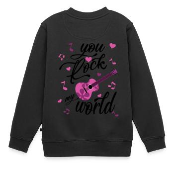 You Rock My World - Kinder Premium Organic Sweatshirt - Schwarz - Hinten - AI Model Kid Female (0cm)