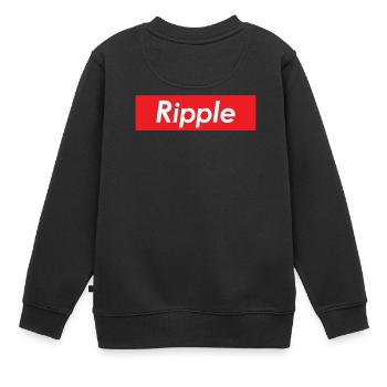 Rectangle rouge Rectangle Cryptocurrency XRP Blockchain - Sweat Premium enfant bio - noir - Dos - AI Model Kid Female (0cm)