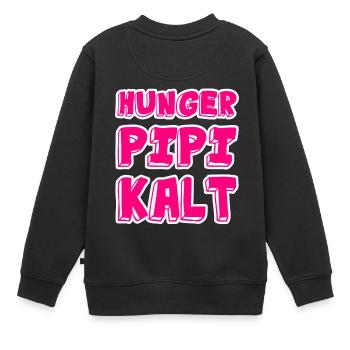 Hunger Pipi Kalt - Kinder Premium Organic Sweatshirt - Schwarz - Hinten - AI Model Kid Female (0cm)