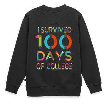 J'ai survécu à 100 jours de collège - Sweat Premium enfant bio - noir - Dos - AI Model Kid Female (0cm)