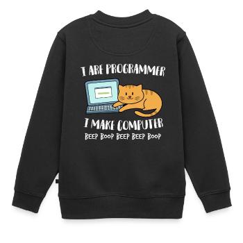 I Are Programmer Computer Lustige Katze Beep Boop - Kinder Premium Organic Sweatshirt - Schwarz - Hinten - AI Model Kid Female (0cm)