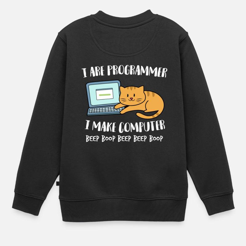 I Are Programmer Computer Lustige Katze Beep Boop - Kinder Premium Organic Sweatshirt - Schwarz