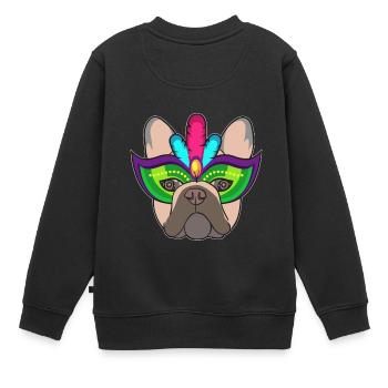 J'aime bouledogue français Carnaval cadeau - Sweat Premium enfant bio - noir - Dos - AI Model Kid Female (0cm)