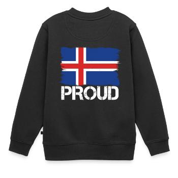 drapeau fierté, drapeau ascendance autochtone Islande .png - Sweat Premium enfant bio - noir - Dos - AI Model Kid Female (0cm)