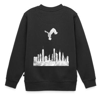 Parkour Geschenk Le Parcour Freerunning Backflip - Kinder Premium Organic Sweatshirt - Schwarz - Hinten - AI Model Kid Female (0cm)