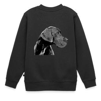 dogue allemand - Sweat Premium enfant bio - noir - Dos - AI Model Kid Female (0cm)