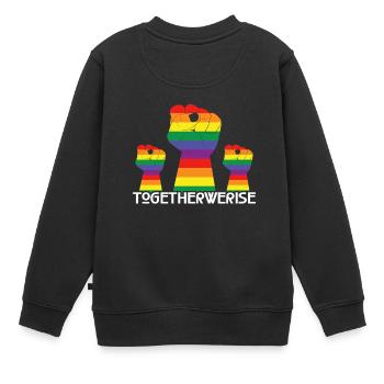 ENSEMBLE NOUS RISE! HEB VOTRE POING - DROITS DE L'HOMME - Sweat Premium enfant bio - noir - Dos - AI Model Kid Female (0cm)